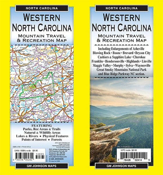 Western North Carolina, North Carolina Recreation Map [Map] GM Johnson