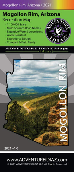 Mogollon Rim, Arizona Recreation Map (Coconino National Forest, Sitgreaves National Forest, & Tonto National Forest)