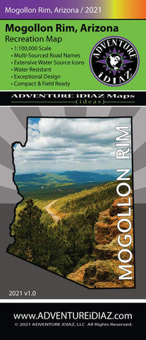 Mogollon Rim, Arizona Recreation Map (Coconino National Forest, Sitgreaves National Forest, & Tonto National Forest)