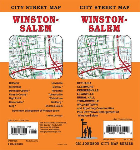 Winston-Salem, North Carolina Street Map [Map] GM Johnson - Wide World Maps & MORE!