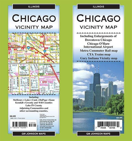 Chicago & Vicinity, Illinois Regional Map [Map] GM Johnson