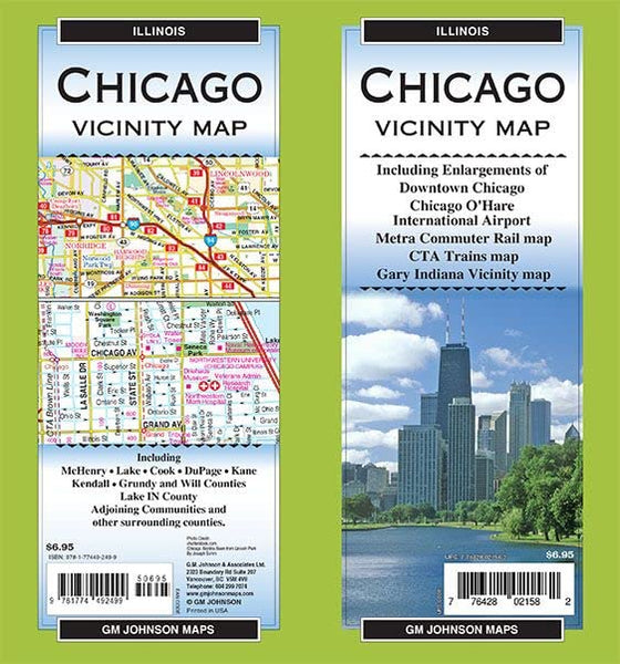 Chicago & Vicinity, Illinois Regional Map [Map] GM Johnson