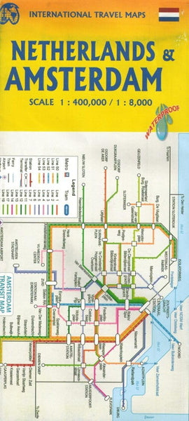 Amsterdam & Netherlands Travel Reference Map (Waterproof) 1:8,000/1:400,000 - Wide World Maps & MORE!
