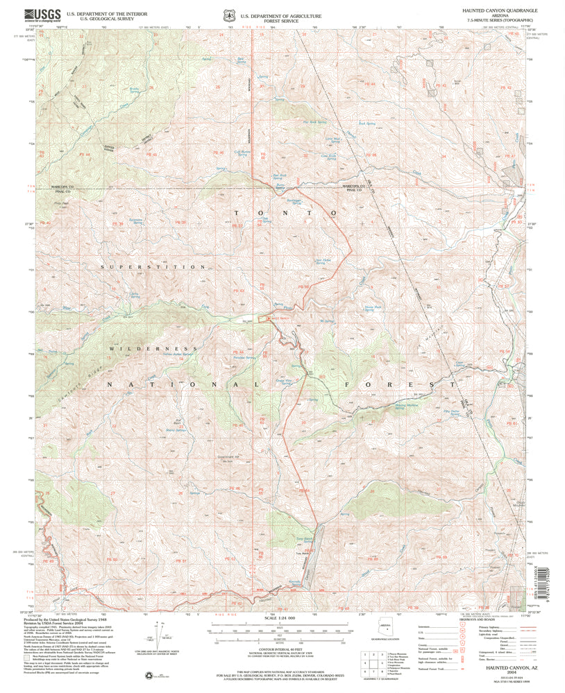 HAUNTED CANYON, Arizona (7.5'×7.5' Topographic Quadrangle) - Wide World Maps & MORE!