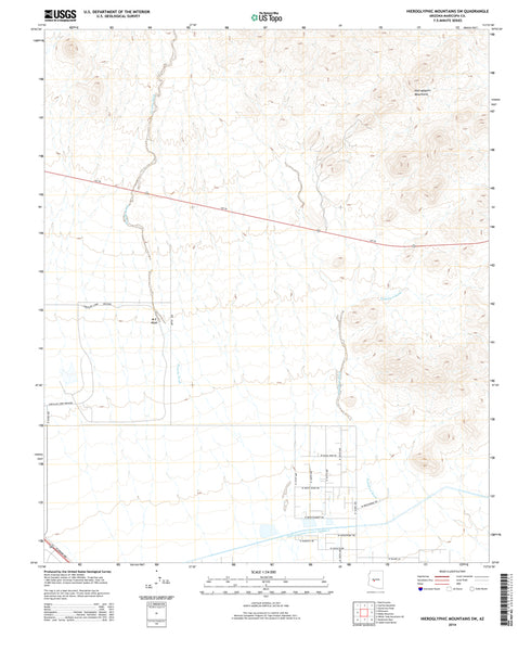 Hieroglyphic Mountains Southwest, Arizona (US Topo 7.5'×7.5' Topographic Quadrangle)