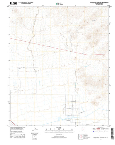Hieroglyphic Mountains Southwest, Arizona 2014 (US Topo 7.5'×7.5' Topographic Quadrangle) [Map] United States Geological Survey - Wide World Maps & MORE!