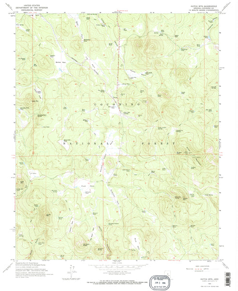 HUTCH MTN, Arizona (7.5'×7.5' Topographic Quadrangle) 1965