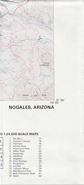 Surface Management Status 1:100,000-Scale Topographic Map of Nogales, Arizona - Wide World Maps & MORE!