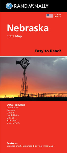 Rand McNally Easy To Read Folded Map: Nebraska State Map Rand McNally - Wide World Maps & MORE!