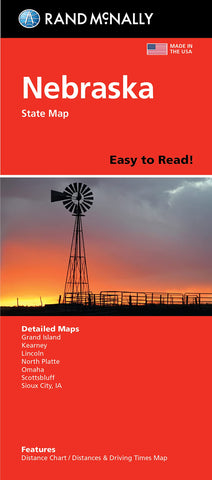 Rand McNally Easy To Read Folded Map: Nebraska State Map Rand McNally - Wide World Maps & MORE!