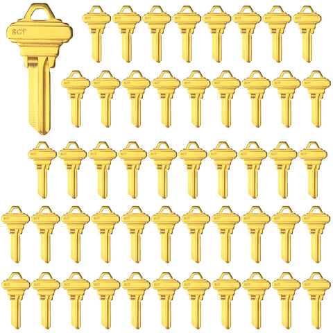 Brass Finish Key Blanks, Uncut Blank Keys, Pack of 50 or 100 Keys