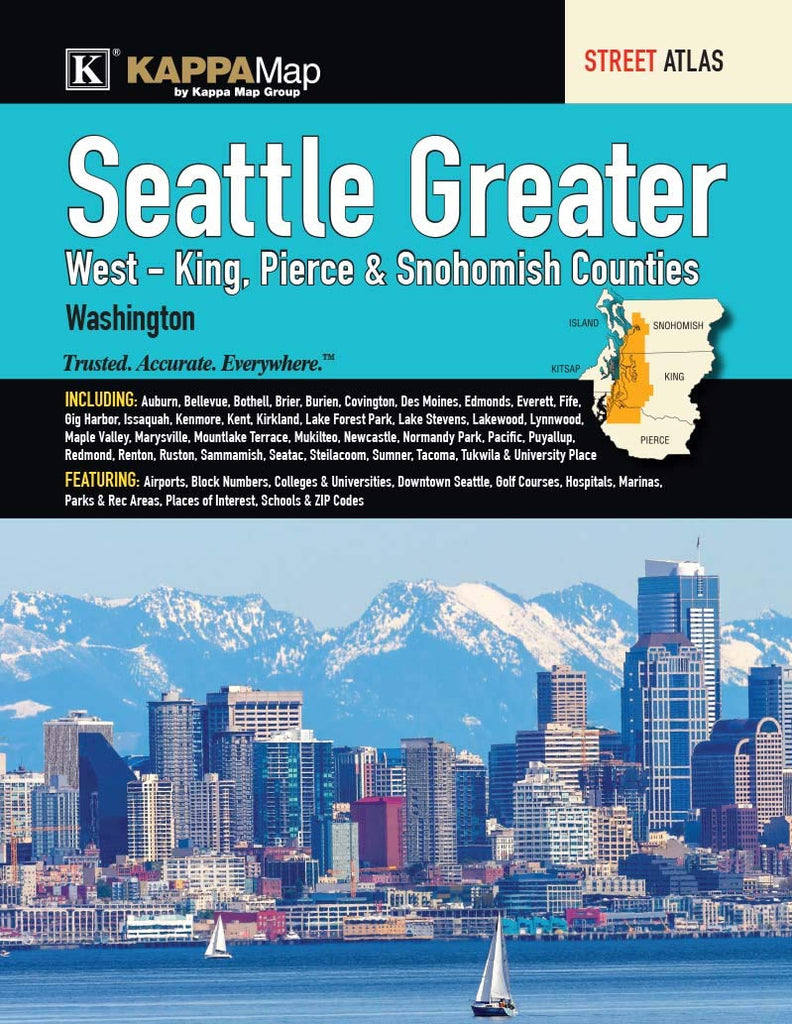 Seattle Greater (West - King, Pierce & Snohomish Counties) Washington Street Atlas - Wide World Maps & MORE!