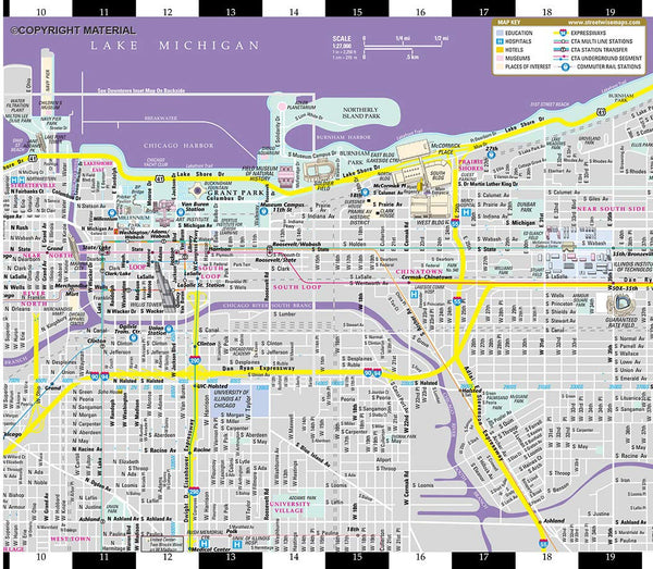 Streetwise Chicago Map - Laminated City Center Street Map of Chicago, Illinois