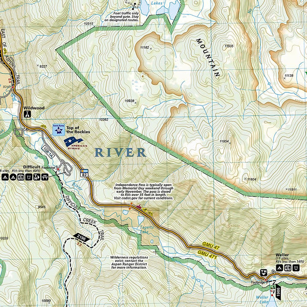 Aspen, Independence Pass (Trails Illustrated Map, 127) Colorado