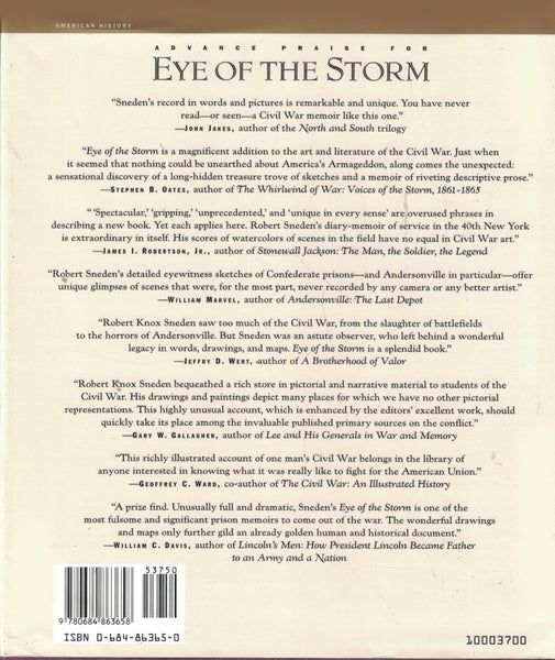 Eye Of The Storm: A Civil War Odyssey Robert Knox Sneden; Charles F. Bryan and Nelson D. Lankford