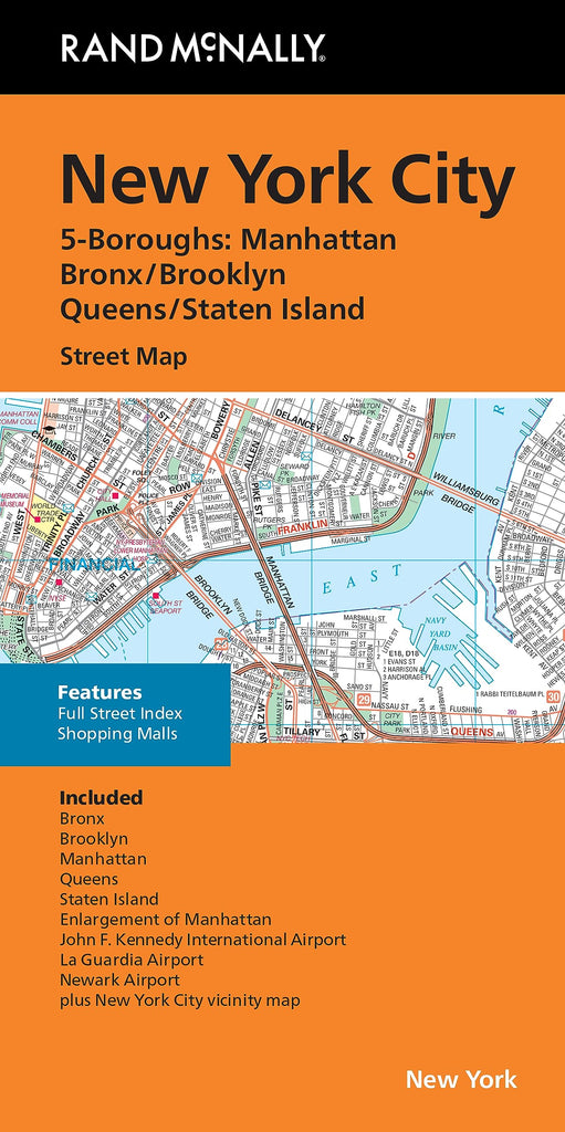 New York City 5-Boroughs: Manhattan / Bronx / Brooklyn / Queens / Staten Island Street Map