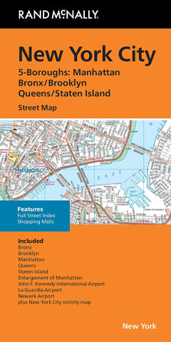 New York City 5-Boroughs: Manhattan / Bronx / Brooklyn / Queens / Staten Island Street Map