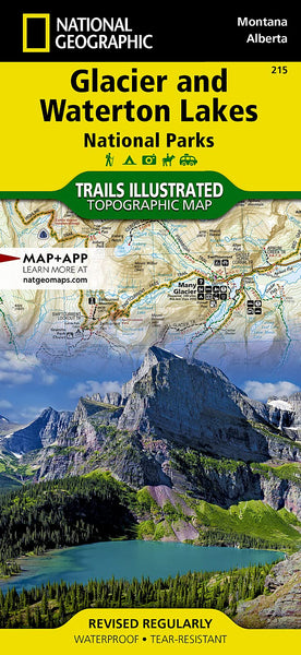 Glacier and Waterton Lakes National Parks (Trails Illustrated Map, 215)