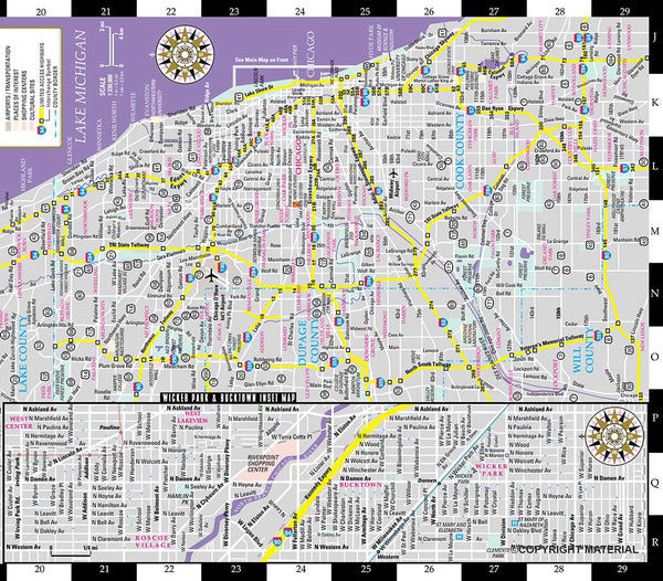 Streetwise Chicago Map - Laminated City Center Street Map of Chicago, Illinois