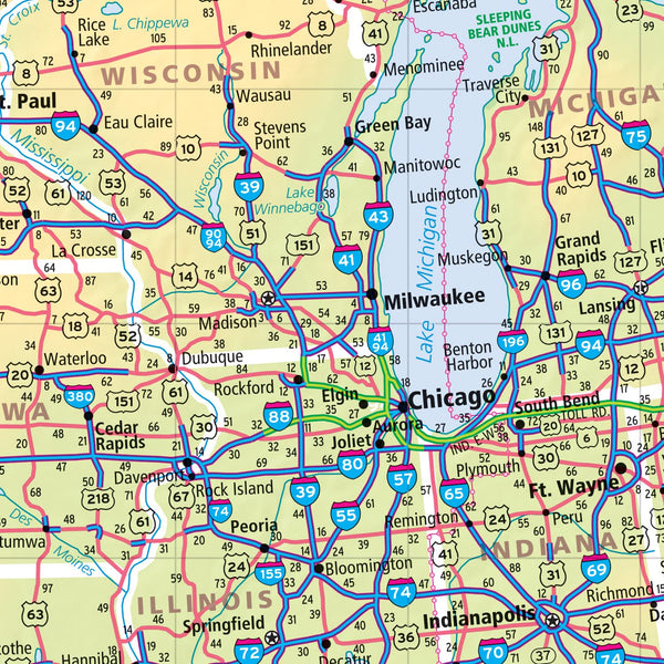 Easy To Fold! United States Interstate Map - Wide World Maps & MORE!