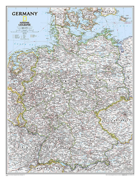 National Geographic Germany Wall Map - Classic (23.5 x 30.25 in) (National Geographic Reference Map) [Map] National Geographic Maps