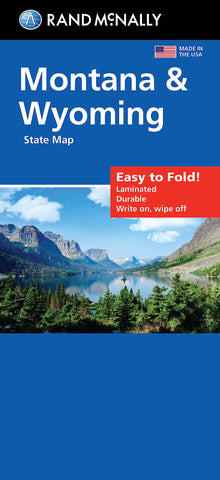 Easy to Fold! Montana & Wyoming State Map