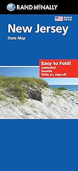 Easy To Fold! New Jersey State Laminated Map - Wide World Maps & MORE!