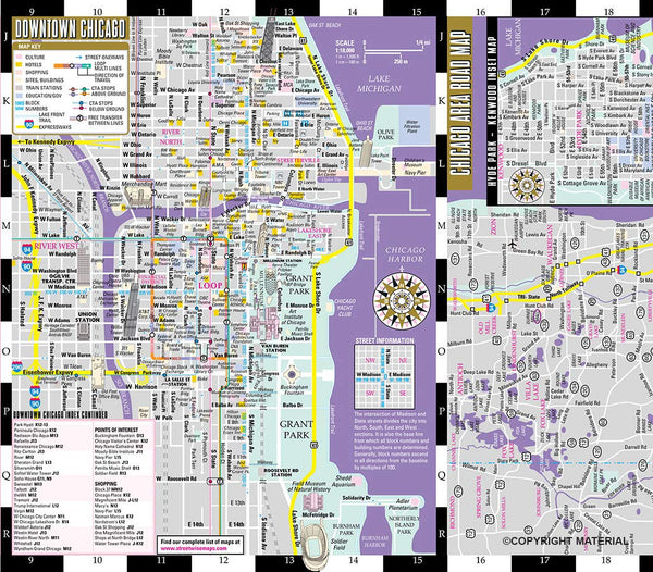 Streetwise Chicago Map - Laminated City Center Street Map of Chicago, Illinois