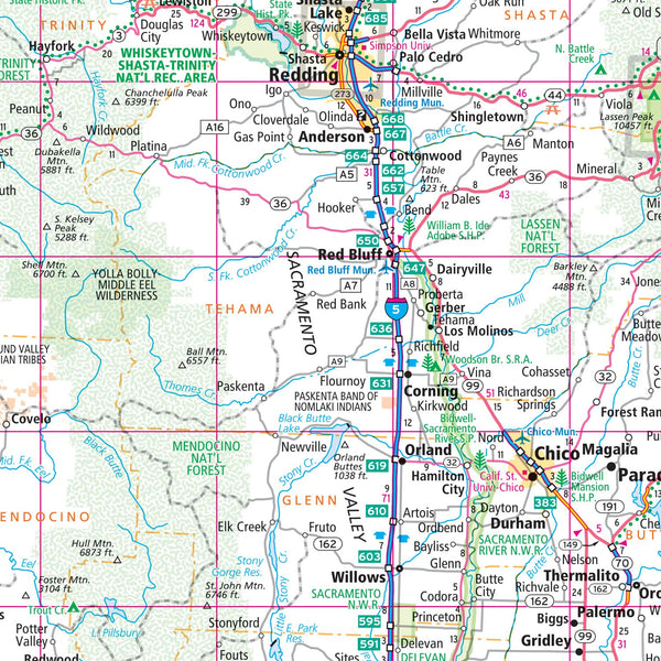 Northern California State map (Easy To Fold! Laminated Folded Map) - Wide World Maps & MORE!