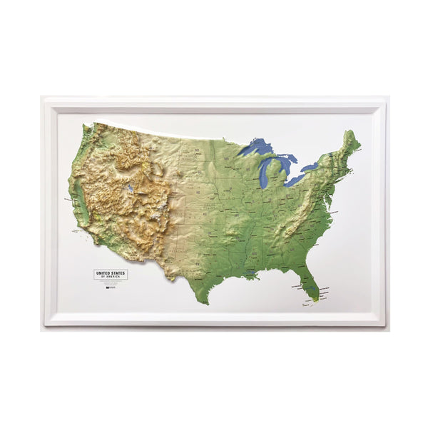 Hubbard Scientific United States Classic Raised Relief | A True 3D Map You Can Feel the Terrain | Vaccum-formed Molded Map | 36'' x 24'' | Detailed Topography