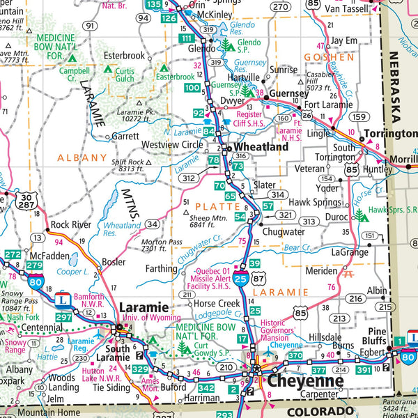 Easy to Fold! Montana & Wyoming State Map