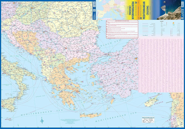 Mediterranean Cruising Travel Reference Map 1:2.2M