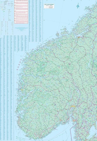 Oslo/Bergen South Norway 1:10K/800K Travel Reference Map