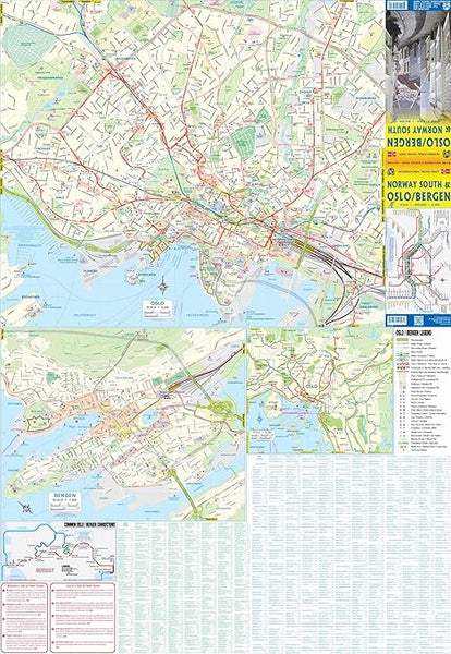 Oslo/Bergen South Norway 1:10K/800K Travel Reference Map