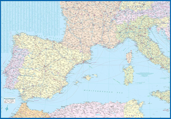 Mediterranean Cruising Travel Reference Map 1:2.2M