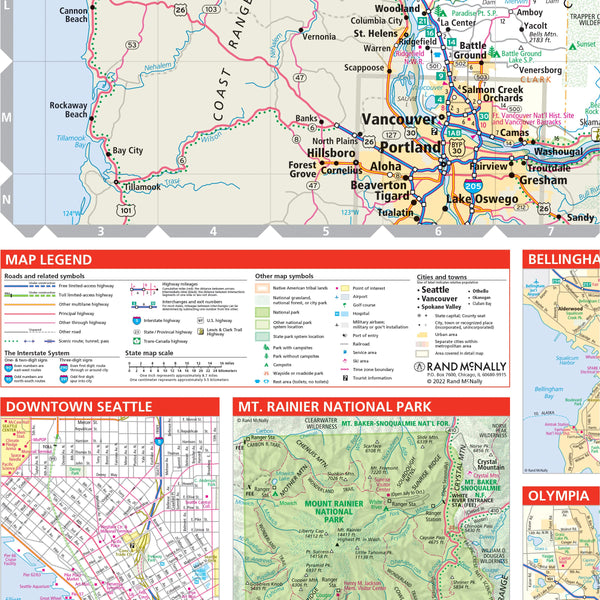 Easy to Read! Washington State Map