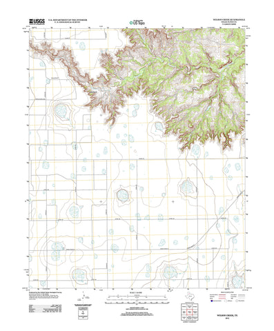 Topographic Map Poster - WILSON CREEK, TX TNM GEOPDF 7.5X7.5 GRID 24000-SCALE TM 2010-24"x19", Gloss finish - Wide World Maps & MORE!