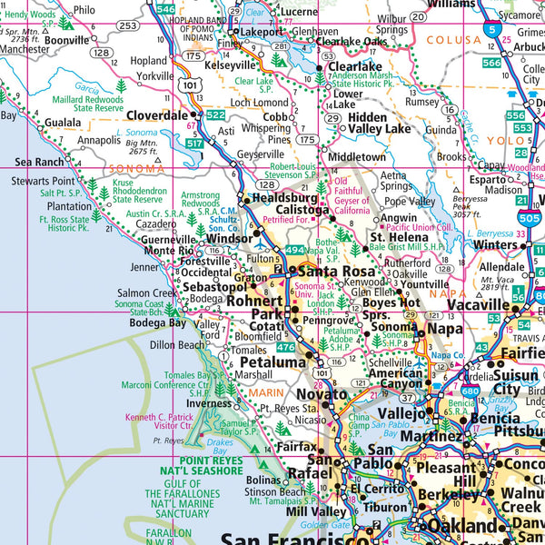 Northern California State map (Easy To Fold! Laminated Folded Map) - Wide World Maps & MORE!