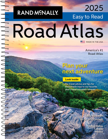 Road Atlas 2025: United States, Canada, Mexico Easy to Read Large Print Maps