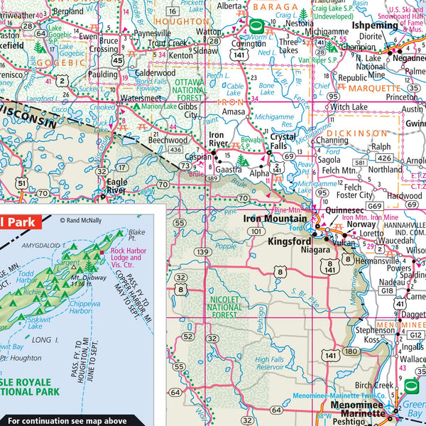 Easy to Fold! Michigan State Laminated Map