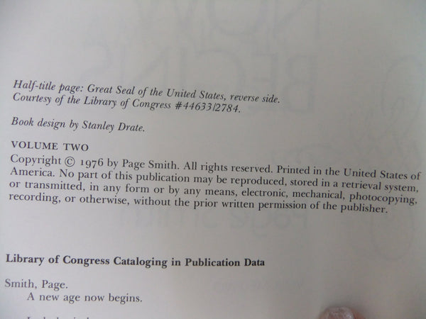 A New Age Now Begins: A People's History of the American Revolution (2 Volume Set) Smith, Page