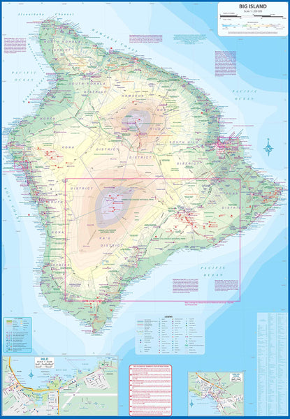 Hawaii Volcanoes National Park & Big Island Waterproof Travel Reference Map (Hilo & Kailua-Kona) - Wide World Maps & MORE!