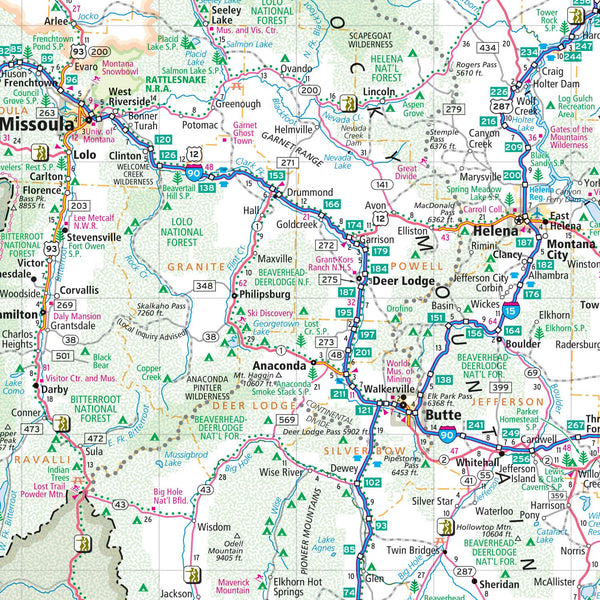 Easy to Fold! Montana & Wyoming State Map