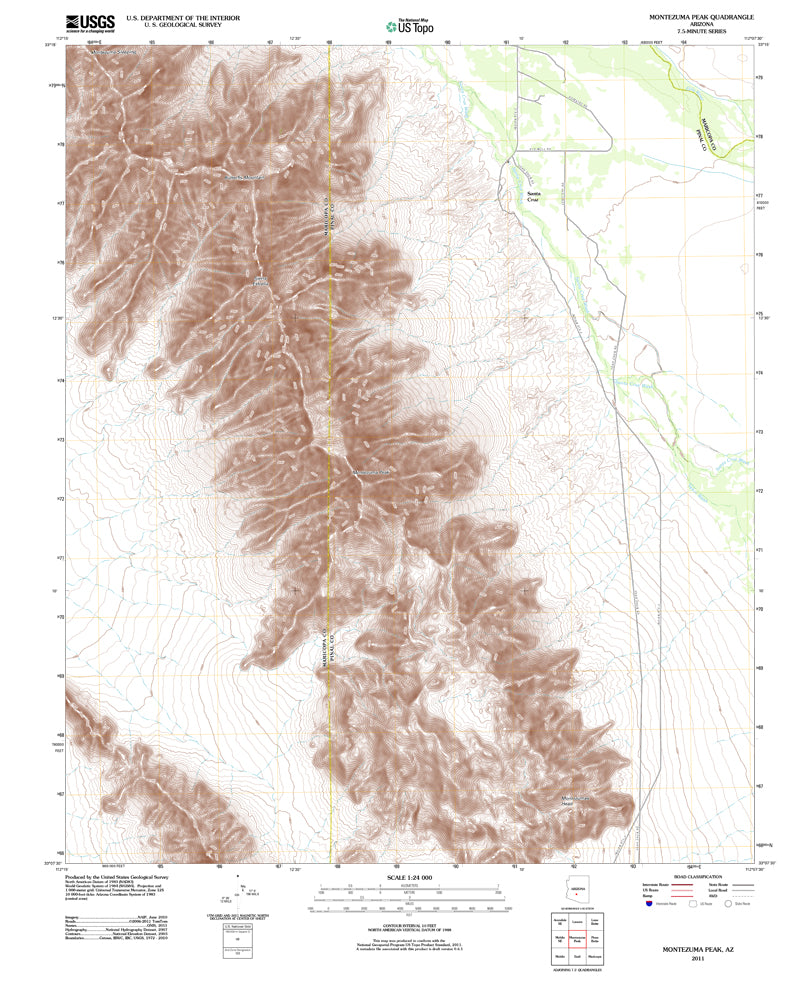 Montezuma Peak, Arizona 2011 (US Topo 7.5'×7.5' Topographic Quadrangle) - Wide World Maps & MORE!