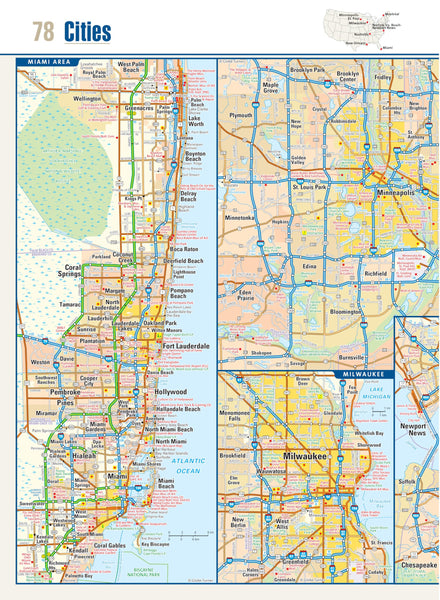 American Highway Road Atlas [Staple Bound] Warren Map