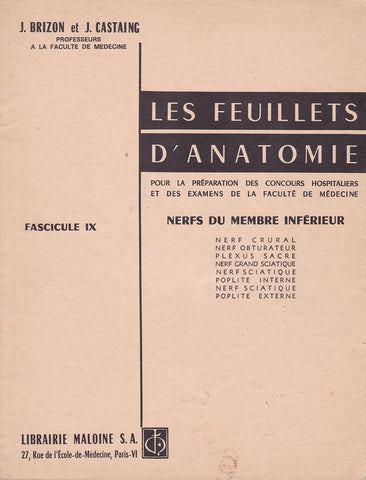 Les feuillets d'anatomie. Nerfs du membre inf?rieur [Paperback] J. Brizon and J. Castaing