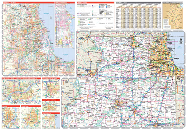 Easy to Read! Illinois State Map