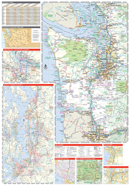 Easy to Read! Washington State Map