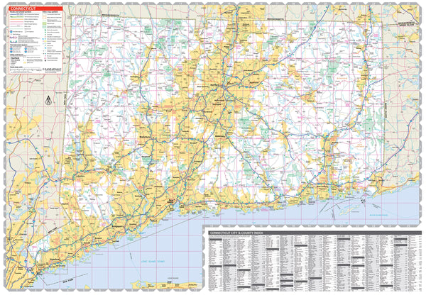 Easy To Read! Connecticut & Rhode Island State Map - Wide World Maps & MORE!