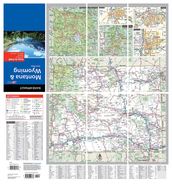 Easy to Fold! Montana & Wyoming State Map